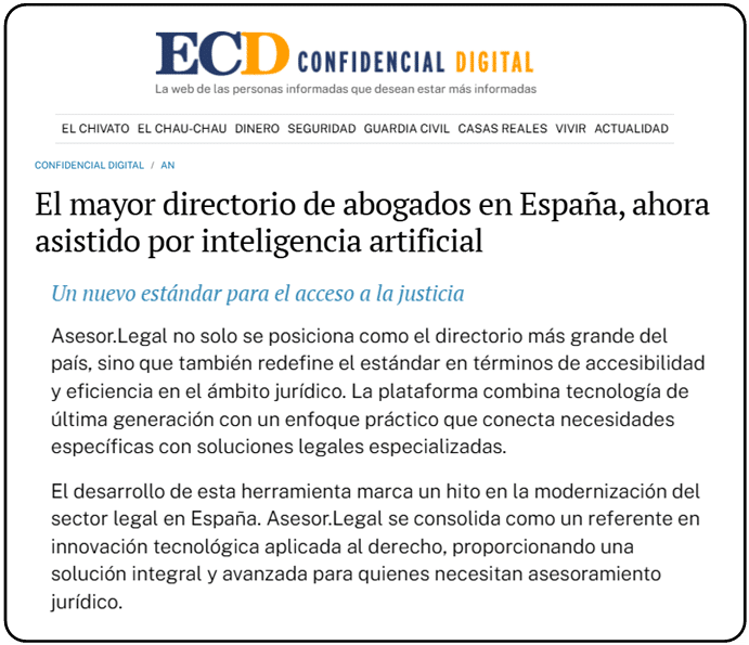 Noticia Asesor Legal El confidencial digital