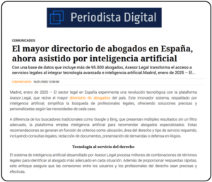 Noticia Asesor Legal Periodista digital