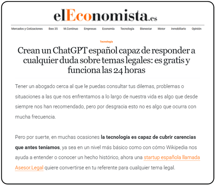 Noticia Asesor Legal El Economista