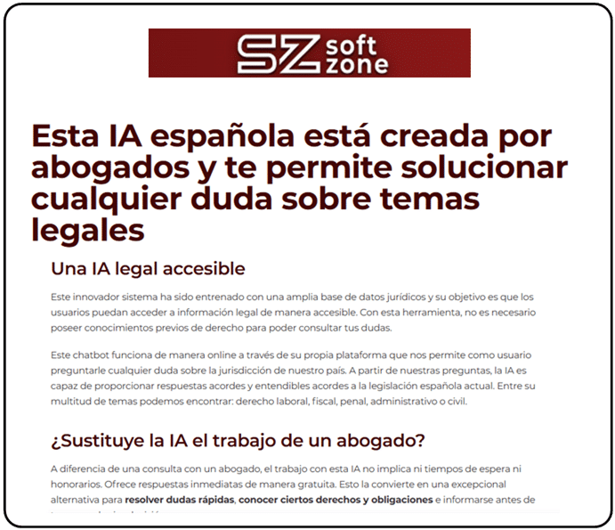 Asesor LEgal inteligencia artificial softZone