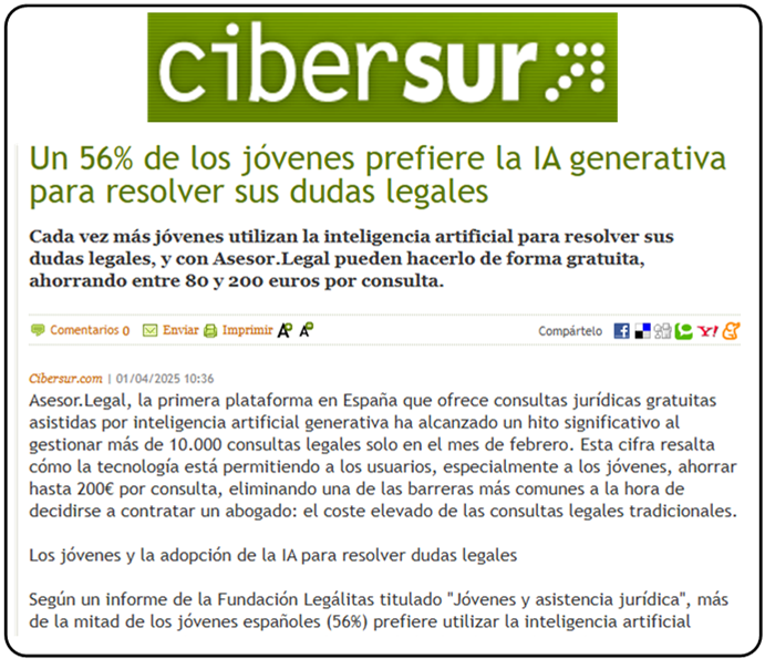 Noticia Asesor.Legal cibersur Jovenes